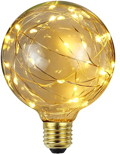 TIANFAN LED Light Bulb Vintage RGB Light Bulb Firework Edison Bulb Decorative Warm Light E27 220/240V Glass G95 E27 (Funkelnder Stern)