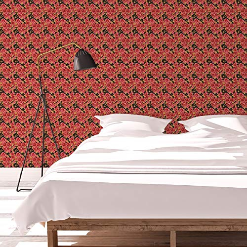 BlumentapeteShabby Flowers Landhaus shabby chic in braun - Vlies Tapete Blumen, GMM florale Tapeten Wandgestaltung für Schlafzimmer (H: 2,6m B: 46,5cm)
