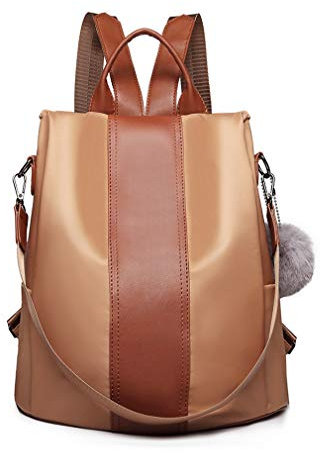 Miss Lulu Sac à Dos Femme - Nylon Anti-vol Multifonction Voyage, Collège, Université & Quotidien Léger