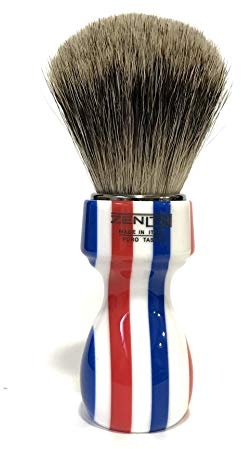 Zenith Barber Pole Rasierpinsel mit 100% echtem Dachshaar - Best Badger - Made in Italien