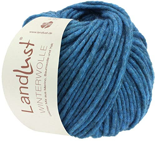 LANA GROSSA Landlust Winterwolle | Soffilo mit Yakfasern | Handstrickgarn aus 50% Schurwolle (Merino), 35% Baumwolle & 15% Yak | 50g Wolle zum Stricken & Häkeln | 70m Garn FB15