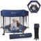 LIONELO Roel Laufstall Baby bis zu 15 kg, Großformat 135 x 85 cm, sechseckige Form, LockGuard Faltschloss, verstärkte Basis, rutschfeste Fußkappen, Schutztasche