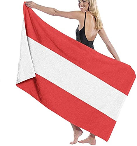 Strandtücher Mikrofaser,Österreich Flagge Größe Saunatuch Schnelltrocknend Wasseraufnahme Extra Tragbar Sand Proof Ultralight Ideal Als,Reisetuch,Strandtuch,Badetuch,Picknick Decke
