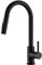 Tohlar Black Kitchen Tap with Pull-Down Sprayer, Modern Stainless Steel Single Handle Mixer Tap