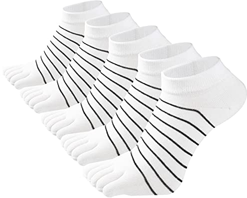 Damen Zehensocken Fünf Finger Socken Yoga Sneaker Socken Sportsocken Baumwolle Laufende Sneakersocken 5 Paar