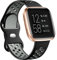 Dirrelo Armband Kompatibel für Fitbit Versa 2/Versa/Versa Lite - Weiches Silikon Sport Atmungsaktives Ersatzarmband für Damen und Herren, Schwarz/Grau, S