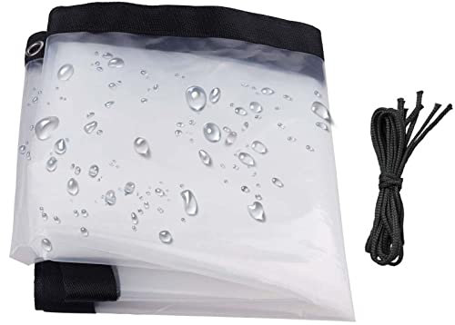 RGRE 4x5m Bâche Transparente avec Oeillets, Bâche De Protection en PVC, Épaisse Transparente Bâche, Couverture Étanche Bâche Imperméable Et Indéchirable, pour Exterieur Pergola