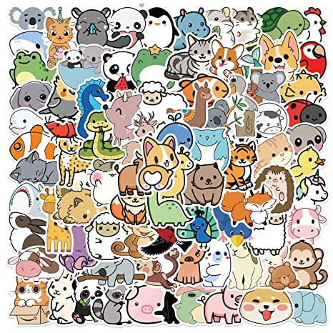 GEELBS 100 Stück Aufkleber Wasserdicht Vinyl Animals Stickers Graffiti Style Decals für Auto Motorräder Laptop Fahrrad Skateboard Snowboard Gepäck Aufkleber MacBook iPad und mehr