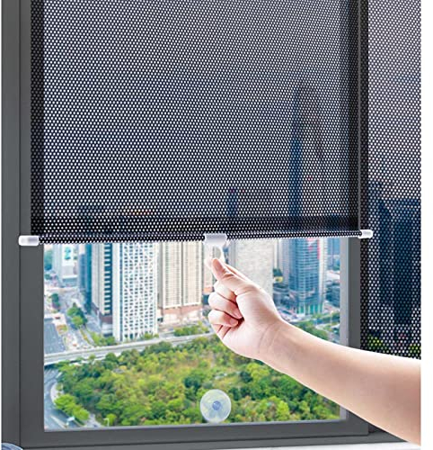 Xrdbfd Persiana Enrollable con Ventosa, Estor Enrollable Opaca Sin Taladrar, Cortinas Blackout Protección UV 80%, Persiana Enrollable Parasol para Ventanas De Cocina/Oficina/Coche,58x125cm/23 * 49in