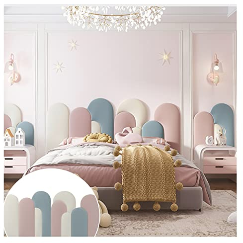 XILYZMO Anti-Kollision Soft Cushion Tapete, Wandbefestigtes Gepolstertes Kopfteil, Peel and Stick Gepolstert, Für Wandverkleidung Bett Kopfteile (Farbe : Rosa, Größe : 93x200cm)