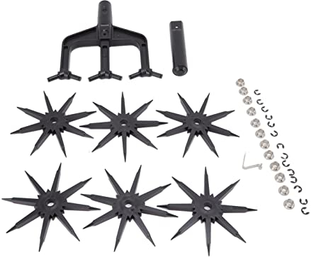 HERCHR Utensile per coltivatori rotativi, Coltivatore Rotante Regolabile da Giardino per scarificatore di Terreno da Giardino, Coltivatore da Giardino Manuale, Scarificatore ventilato 2 in 1