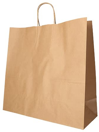 250 Papiertüten 35 x 35 x 14 cm braun mit gedrehtem Tragegriff