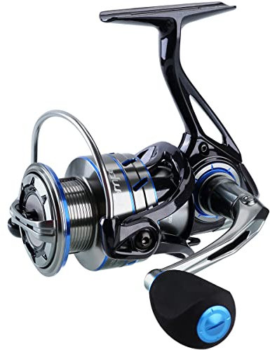 Tempo Apex Spinnrolle, ultraleichte Magnesium-Körper-Angelrollen mit 10 + 1 BB, Kohlefaser Max Drag 17,7 kg, glatte Angelrolle mit Aluminiumschaft und Griff für Barsch, Forelle, Wels