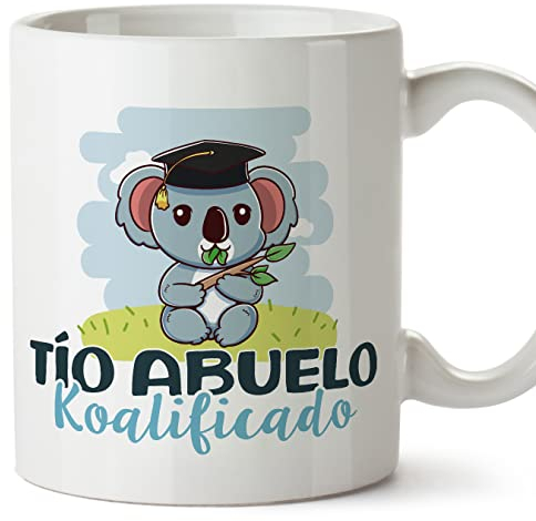 MUGFFINS Tazas para TÍO ABUELO - En Español - Koalificado/koalificada - 11 oz / 330 ml - Regalo original y divertido