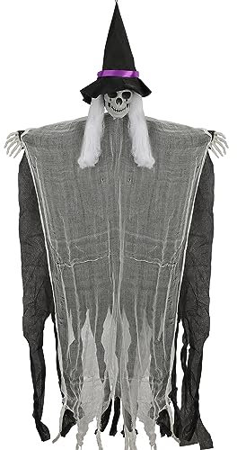 OWill Decoracion Halloween Terror,Fantasmas Colgantes de Halloween,85 * 60cm Esqueleto Colgante,Colgantes Aterradoras para la Decoración de Casa Embrujada,para,Casa,Exterior,Interior,Ventanas,Puertas