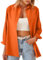 MINTLIMIT Womens Blouses Casual Long Sleeve Button Down Shirt Oversized Cotton Work Office Blouses Top 2025, Orange