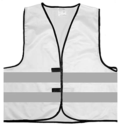 Warnweste BZW. Signalweste bunt mit reflektierenden Streifen- Größe XXL / 3XL, Weiss