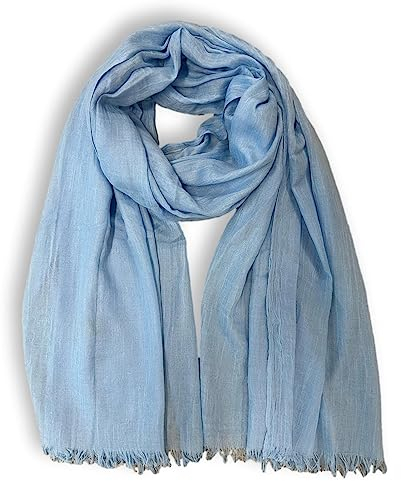 KARMA.DIEM Basic Schal für Damen in angesagten Trendfarben und weicher Premium Stoffqualität (Hellblau)
