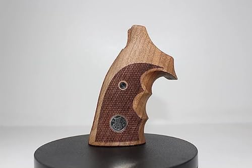 deep grips Smith & Wesson S&w K/L Frame Square Butt Walnussgriffe mit quadratischen Spitzen und silbernem Logo-Rautenmuster