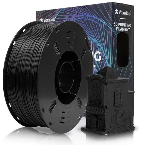 VOXELAB ASA CF Filament 1.75mm, Hochwertiges 3D Drucker Filament ASA CF, Gute Haftung für 3D Druck, Vakuumverpackung, Ordentliche Spule, Präzise Maßgenauigkeit +/- 0.02 mm,1kg (2.2lbs) Black