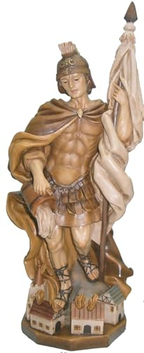 FADEDA Hlg. Florian, gebeizt/Höhe:28 cm/handbemalt/detailgetreue Krippen Figuren - Weihnachten Tisch Dekoration Krippe Zubehör