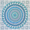 MOMOMUS Wandteppich Mandala - Stoff, Bunt, Orientalische Design- Ideal als Wandtuch Mandala, Wandbehang und Wandteppich Boho- Weiß-Blau, 135x210 cm
