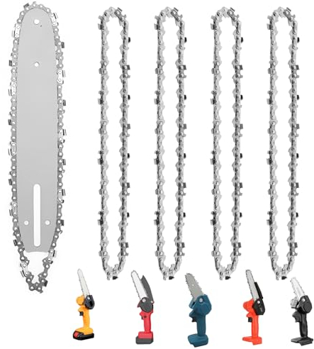 MIYUANGKJ 5 Stücke Sägeketten 6 Zoll Ketten für Mini Kettensäge, Mini Kettensäge Ersatz, Kette für Mini Kettensäge Kette, Kompatibel mit allen 6 Zoll Sägekette für Zimmerei Landschaftsbau