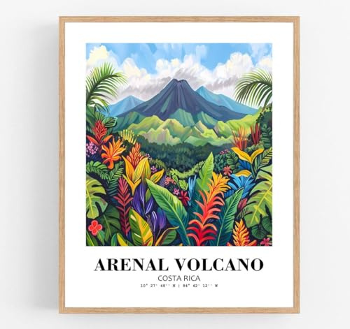 Eleville Kunstdruck, ungerahmt, Arenal, Vulkan, Costa Rica, Welttoure, Reise, Familie, Urlaub, Kunstdruck, Poster, Wandbüro, Heimdekoration, mgn019