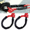 Set di 2 Grilli flessibili: Grillo flessibile portatile per traino fuori strada con guaina protezione 17t resistenza rottura corda sintetica per offroad, avventurieri all'aperto, camion, marina