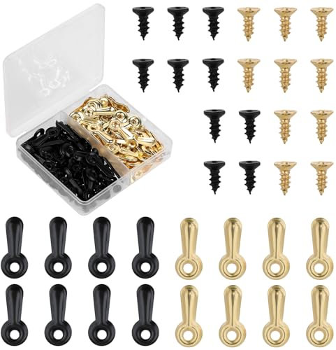 Molain Pcs Frame Picture Turn Button Fasteners Set, Picture Frame Hardware Backing Clips Black Hardware Backing Clips wif Screws for Hanging Drawing Picture Art Photo(120)