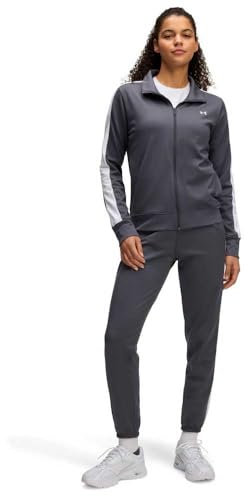 Under Armour Damen Tricot Tracksuit Hose, Castlerock/Weiß/Weiß, L