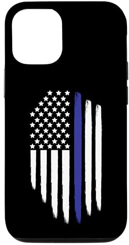 Hülle für iPhone 15 Pro Inspirierende blaue dünne Linie Polizist Amerikanische US-Flagge Polizei