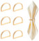 Giantree 6 Stück Gold Serviettenringe, Serviettenschnallen Serviettenring Halbrunder Metall Napkin Ring Schnallenhalter Tischdekoration für Hochzeit Hotel Geburtstag Party
