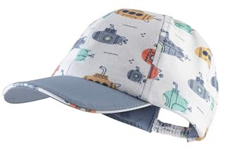 Sterntaler Basecap U-Boote - Jungen Schirmmütze aus Flammgarn Jersey mit Druck - Sommer Baseball Cap elastisch mit Gummizug - Sportive Baby und Kinder Schirmkappe, UV-Schutz 50+, lichtgrau, Größe 51