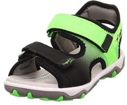 Superfit Jungen Mike 3.0 Sandale, Schwarz Hellgrün 0000, 35 EU