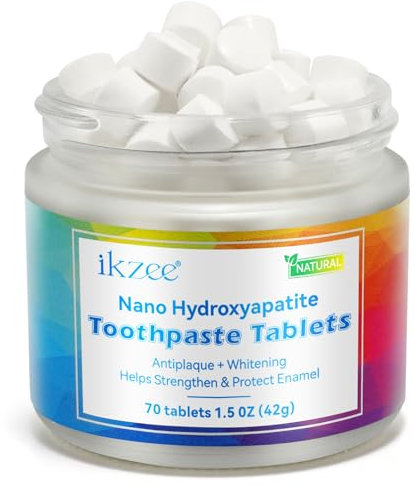 Toothpaste Tablets,Nano Hydroxyapatite Toothpaste for Freshen & Kill Bad Breath Quickly,Chewable Toothpaste Tablet,Fluoride Free & Eco Friendly,70 Tablets