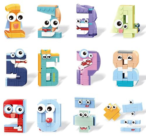 D-FantiX 12 Stück Partygeschenk für Kinder - 704PCS Math Building Blocks Sets für Klassenzimmer Preise Goodie Bag Fillers Geburtstag Jungen Mädchen 5+, STEM Educational Toys