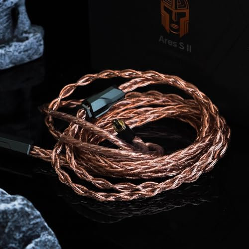 HiFiGo Effect Audio Signature Series II Ares S II 8-Draht-IEM-Kabel, HiFi-Audiophi-Kopfhörer, verdrahtet, Einzel-Litz-Kupfer-Litz-Kupferkabel mit austauschbaren 0,78 2-poligen Steckern (4,4 mm)