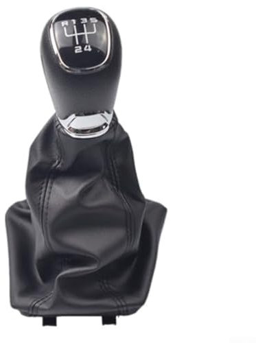 HpLive Schaltknauf mit Schaltsack für Skoda für Octavia 2 für A5 für A6 2004-2012, Metall + Kunststoff Ersatz Schalthebel Schaltknopf Schalthebelmanschetten(5 Gang)