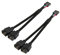 2 Pack USB Header Splitter for Motherboard USB 2.0 9Pin Female to Dual 9Pin Male Extension Cable Internal USB Splitter Adapter Nylon Braided for Computer Internal Motherboard Black