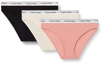 Calvin Klein Jeans 3PK Bikini G80G800728 Slip Bambina, Rosa (Brandiedalbicocca/Whitecapgray/Pvhblk), 8-10 Anni, Rosa (Albicocca/Whitecapgray/Pvhblk), 8-10 Years