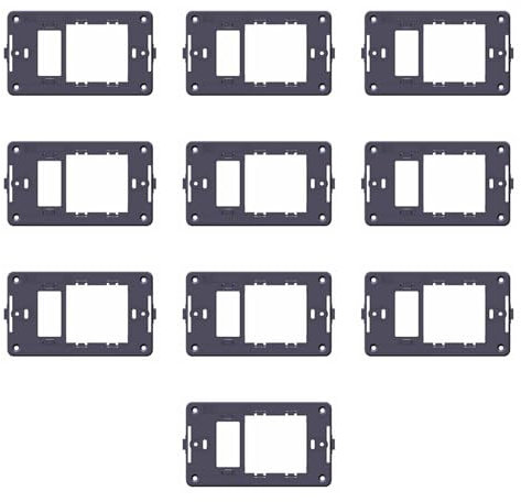 CONFEZIONE DA 10 SUPPORTI A 2 MODULI SINGOLO E SCHUKO UNEL, PER CASSETTA SCATOLA 503, PER PLACCA A 2 POSTI, COMPATIBILE CON BTICINO MAGIC, SERIE TONDO', SERIE CIVILE, MASCHERINA