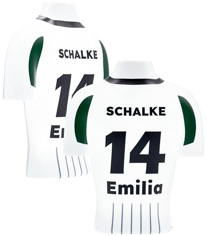 LAMPARENA - Nachtlampe in Fussball-Trikot-form – Personalisiertes Nachtlicht für Kinder und Erwachsene, personalisierte Geschenke für Männer, LED Fußball Trikot Wanddeko [Weiß-Grün | 25x30 cm]
