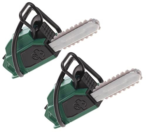 Kisangel 2 Stück Mini-Kettensäge Miniatur Simulierte Kettensäge Modellkettensäge Mini-Gartenkettensäge kleine Kettensäge kleines Gartengerät simuliertes Gartengerät PVC Green