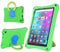 ODQQDO Tablet Case for Fire HD 10 (13th Gen, 2023/2024 Release), Soft EVA Back Case for Fire HD 10 Kids & Kids Pro Tablet,360 Turn Handle Folding(Green)