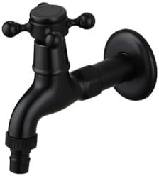 Grifo de pared de bronce antiguo, grifo decorativo para exteriores, para jardín, fregadero de lavandería, solo agua fría, tamaño pequeño, elegante para mejoras del hogar