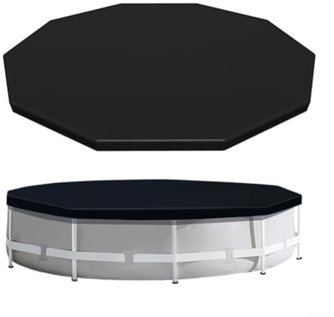 HpLive 244/305 cm cubierta redonda de PVC para piscina impermeable para piscinas con cuerda de fijación (305 cm)