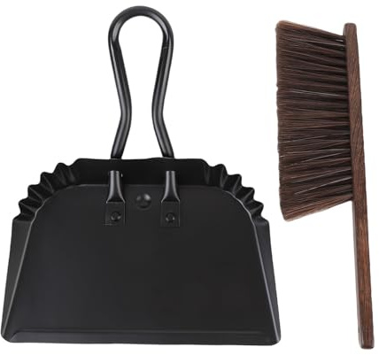 Kleiner Besen und Kehrschaufel Set, Edelstahl Handheld Tragbare Mini Kehrschaufel und Bürste für Zuhause, Besen Kehrschaufel Bürste für Fenster, Schuhschränke, Büro-Desktops