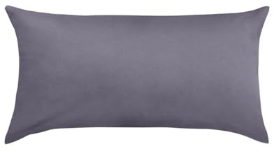 Traumschlaf Uni Mako-Satin Kissenbezüge im 2er Set 100% Baumwolle mit Reißverschluss 2X Kissenbezug 40x80 cm, anthrazit