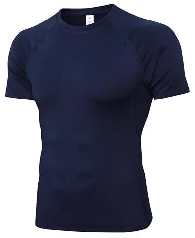 POIHIDE Men's Compression Shirts Short Sleeve Sports Gym Quick Dry Tops | Crew Neck,Breathable,Highly Elastic,Muscle Fit,Activewear,Base Layer T-Shirts,Running,Workout,Cycling,Athletic,Training